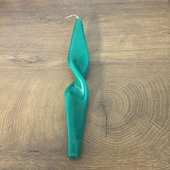 Anthropologie Glossy Twist Taper Candle Green (Sold Individually) - Picture 6 of 8